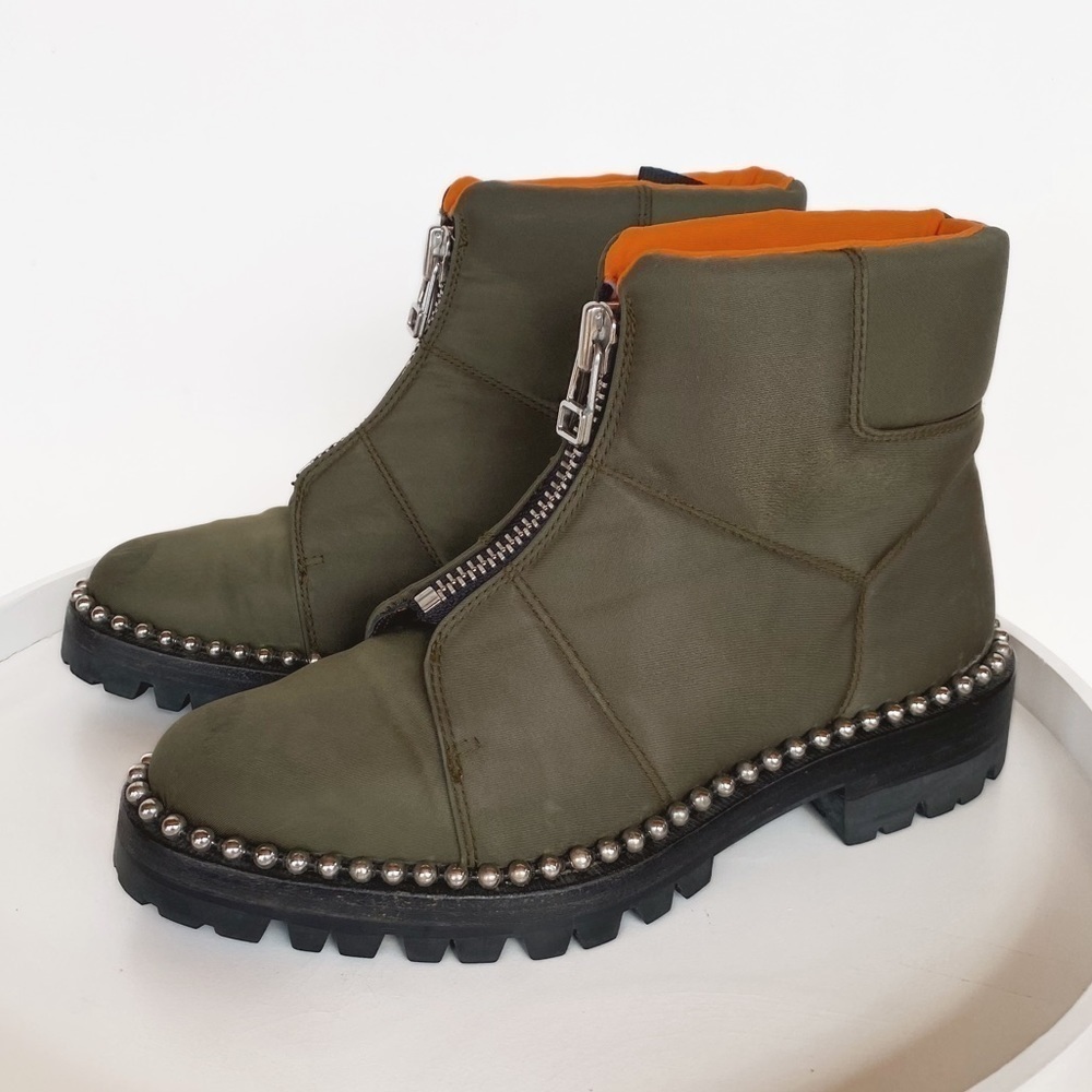 ALEXANDER WANG Cooper Army green Combat Boots Womens size 36 US size 6